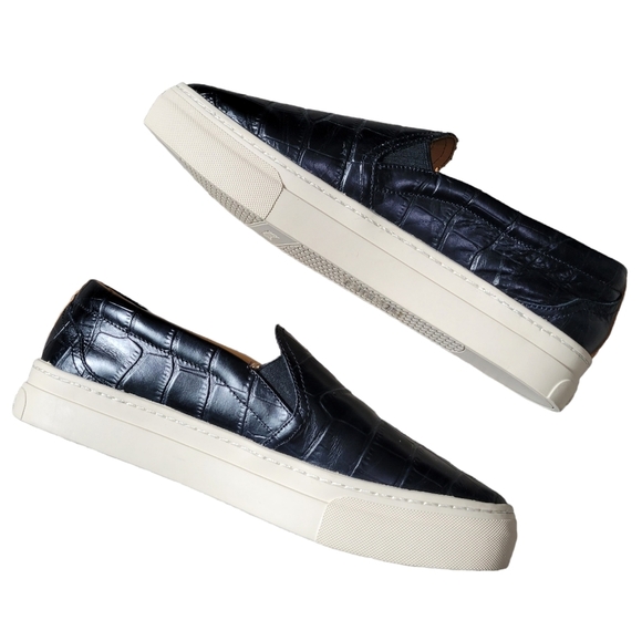 Soludos Croc Bondi Embossed Slip-on Sneakers in Black - Picture 3 of 8